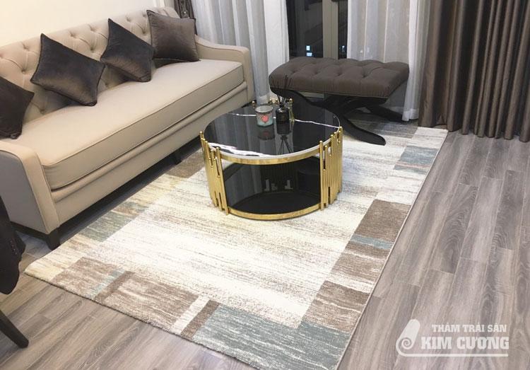 Thảm Trang Trí Phòng Khách Gia Đình FEE500 BEIGE SILVER