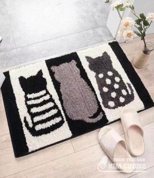 Thảm lau chân gia đình hình con mèo Thảm lau chân gia đình hình con mèo