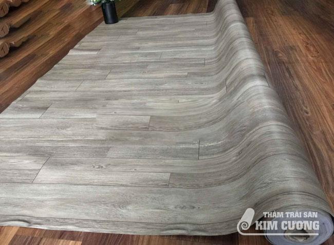 Thảm nhựa trải sàn dạng cuộn 2 màu ghi xám