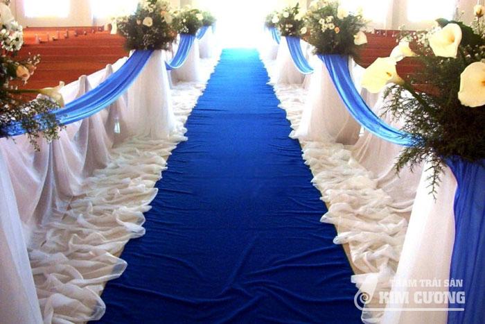 Thảm trải đám cưới màu xanh đẹp