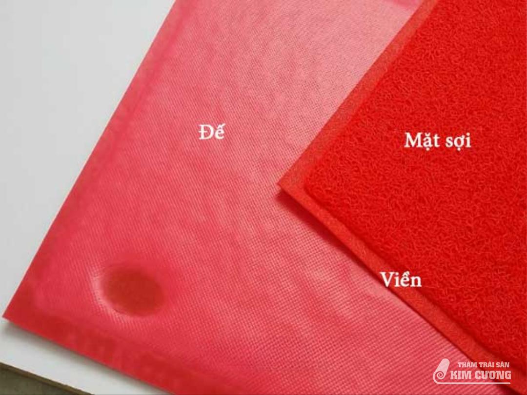 Đế, viền, mặt sợi của thảm welcome đỏ Thảm welcome đỏ